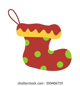 Christmas sock isolated illustration on white background