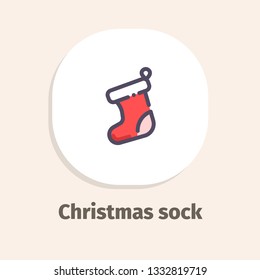 Christmas sock isometric vector illustrations icons for web and mobile applications
