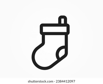 Christmas sock line icon. isolated vector image for Christmas, New Year and winter design