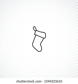 christmas sock line icon on white background. christmas sock line icon on white background. christmas sock line icon on white background. 