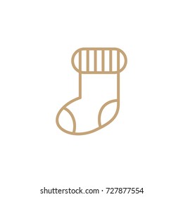 christmas sock line vector icon