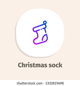 Christmas sock line vector illustrations icons for web and mobile applications