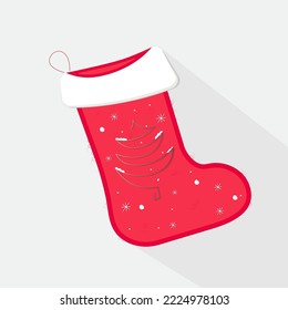 Christmas sock on an isolated background.