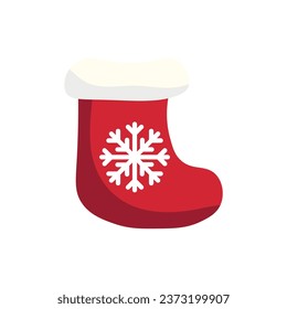Christmas sock on white background