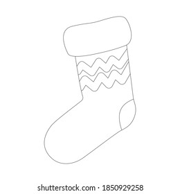 Christmas Sock Outline Icon Vektor