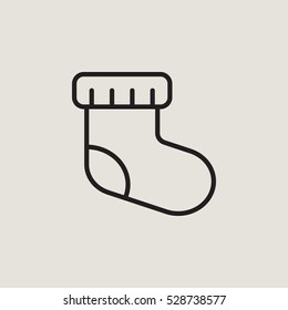 Christmas Sock Outline Vector Icon