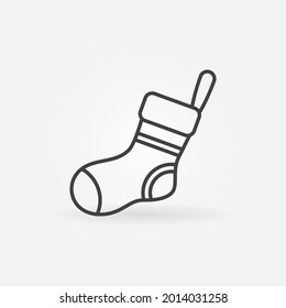 Christmas Sock outline vector Stocking concept icon or design element