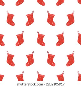 Weihnachtssockmuster. Festliche Weihnachtsmuster für Textilien, Stoff, Servietten, Wallpaper, Wickelpapier, Scrapie.