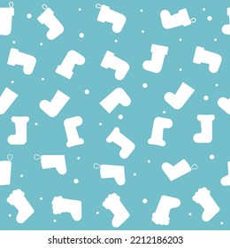 Christmas sock pattern for presents silhouette. Vector