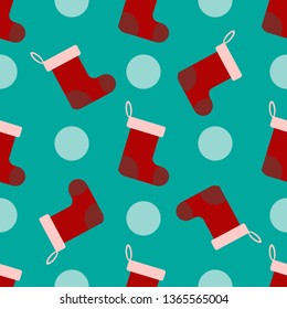 Christmas sock seamless pattern vector illustration