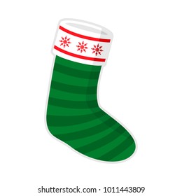 Christmas Sock Stripe Snowflake Vector Graphic Illustration Sign Symbol Design