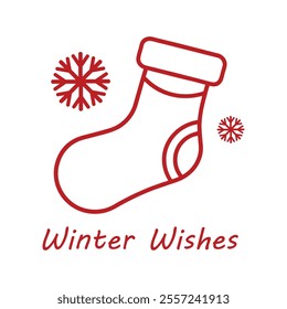 Christmas sock with typography vector design