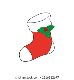 Christmas sock. vector