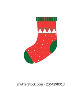 christmas sock vector color icon, isolated. Symbol, logo illustration