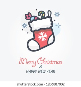 christmas sock vector icon