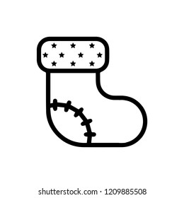 Christmas sock vector icon
