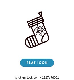 Christmas sock vector icon