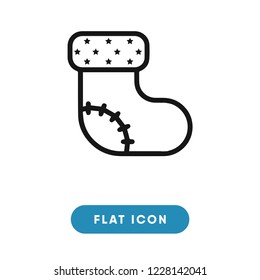 Christmas sock vector icon