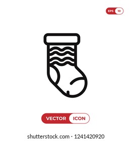 Christmas sock vector icon