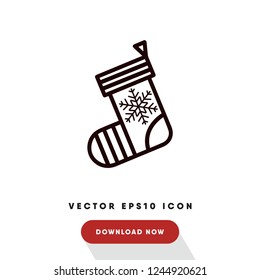 Christmas sock vector icon