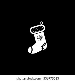 Christmas sock vector icon
