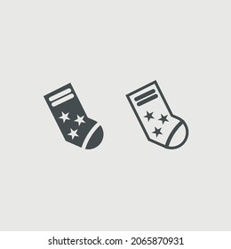 Christmas sock vector icon illustration sign