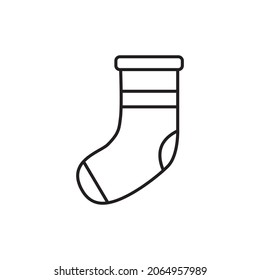 christmas sock vector icon, isolated. Symbol, logo illustration