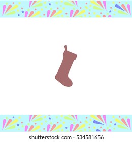 Christmas Sock vector icon on white background. Isolated illustration. Business picture.