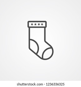 Christmas sock vector icon sign symbol