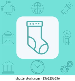 Christmas sock vector icon sign symbol