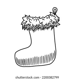 Ilustración vectorial de calcetines de Navidad aislada en fondo blanco