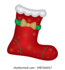 Ilustración del vector de sock de Navidad. Nochebuena. Elementos de diseño navideño
