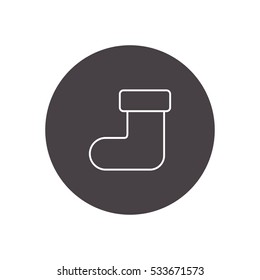 christmas sock vector outline icon, can be used for weband mobile design