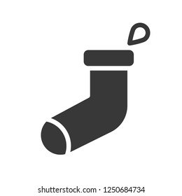 Christmas sock vector, Christmas related solid design icon