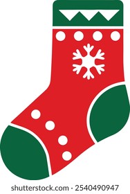 Christmas Sock vector with a white background