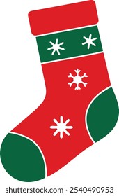 Christmas Sock vector with a white background