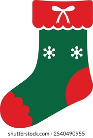 Navidades Vector de calcetín con un fondo blanco