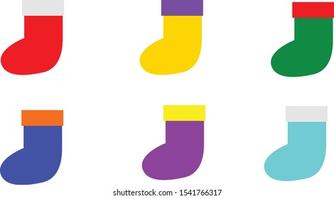 Christmas sock winter vector set design
