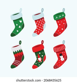 Christmas socks art drawing vector illustration