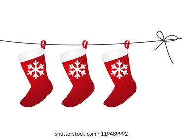 Christmas socks background with place for text