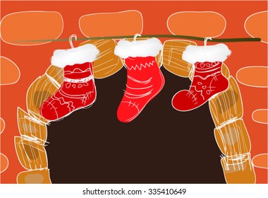 Christmas Socks Cartoon