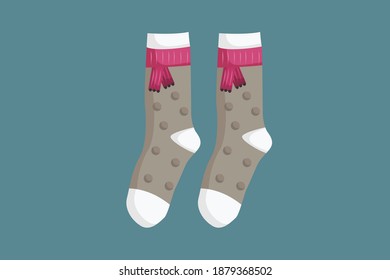 Christmas Socks with Circle Patterns