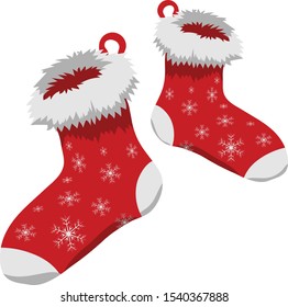 christmas socks, christmas decorations, using vector image style