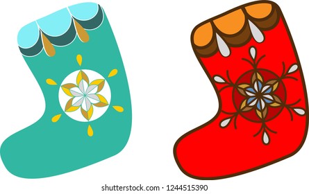 Christmas socks are different variants