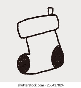 Christmas socks doodle drawing