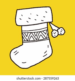 Christmas socks doodle drawing