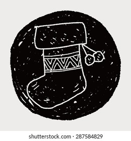 Christmas socks doodle drawing