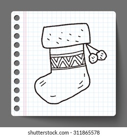 Christmas socks doodle drawing