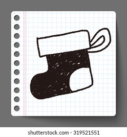Christmas socks doodle drawing