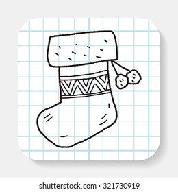 Christmas socks doodle drawing